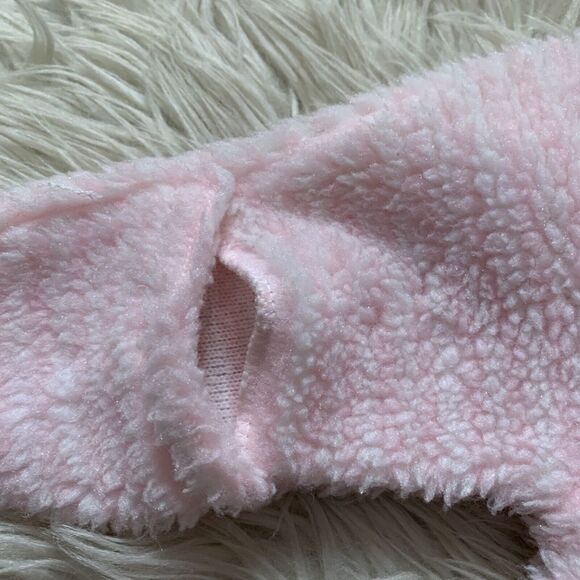 Triboro Infant baby body suit hooded catsuit pink 0-3 mos fuzzy soft 3496 - Picture 3 of 11